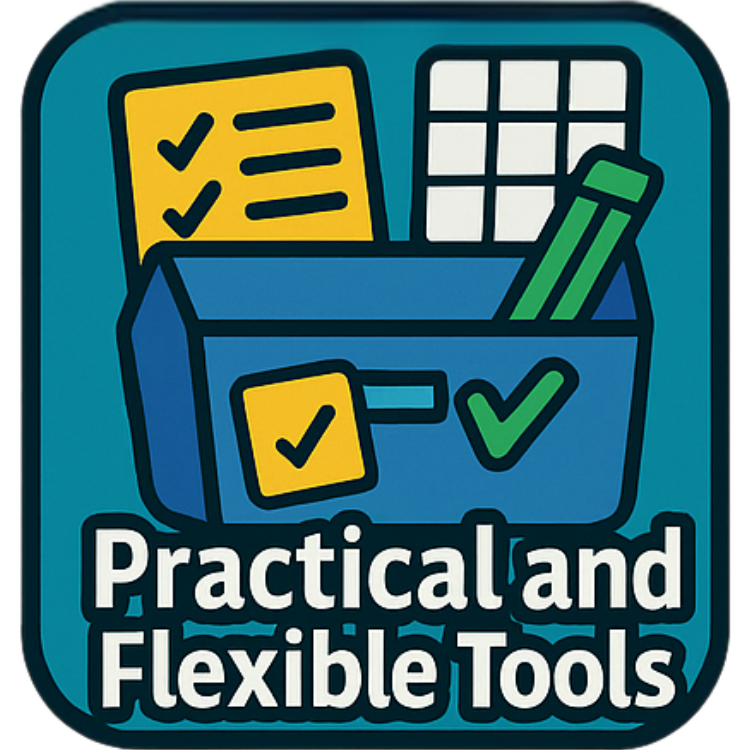 Clipboard, folder, and templates icon symbolizing ready-to-use Agile tools for any subject or grade level