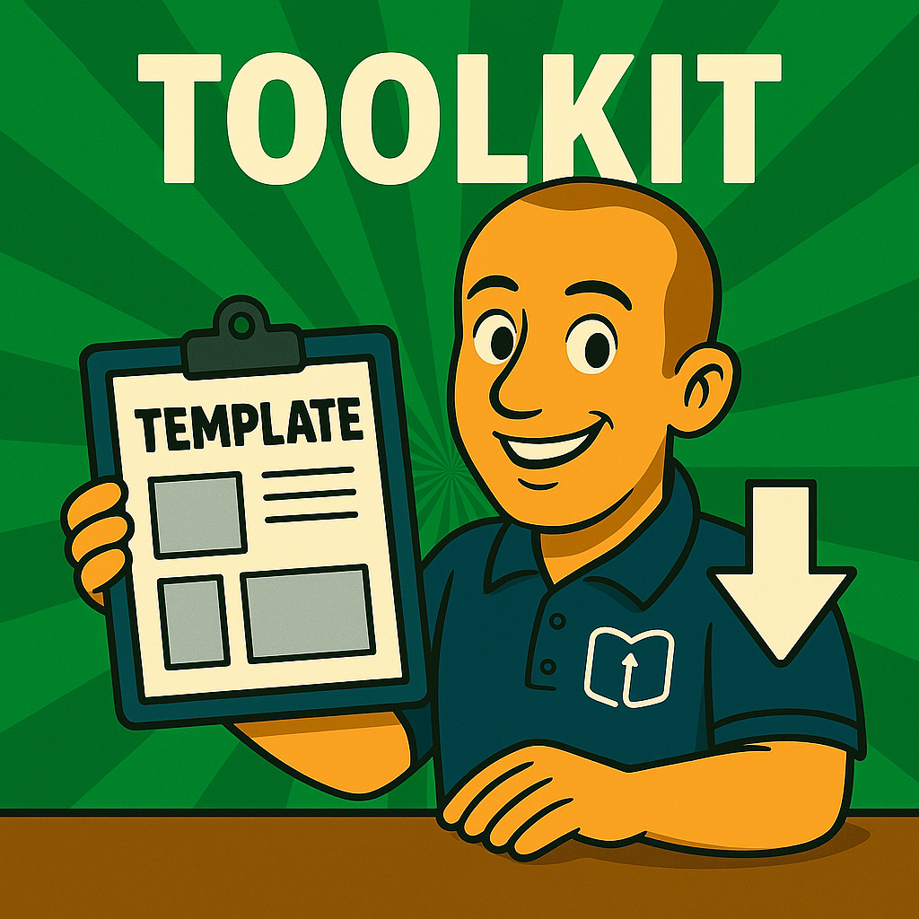 Educator holding a clipboard labeled “Template,” offering Agile Classrooms resources for routines, rubrics, and classroom tools