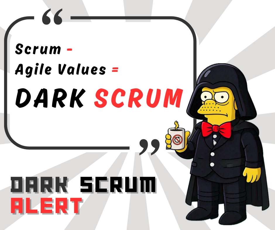 Dark Scrum looks like Scrum—but without the values that give it life. This growing collection of “Dark Scrum Alerts” exposes the dysfunctions hiding behind Agile theater. Some are funny. All are painfully real. New alerts posted regularly.