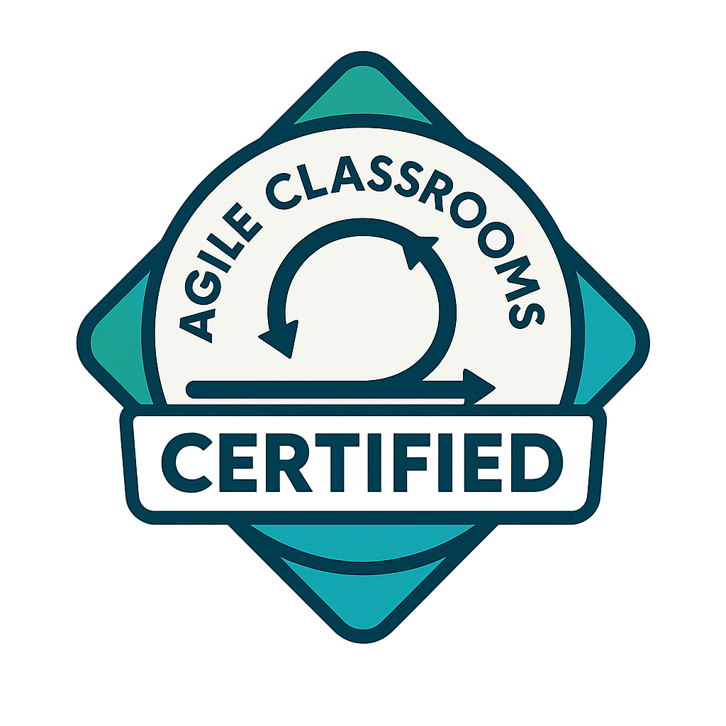 Agile Classrooms Certified Teacher badge representing student-centered and self-directed teacher certification